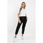 Italian Plain Stretch Magic Pants Black