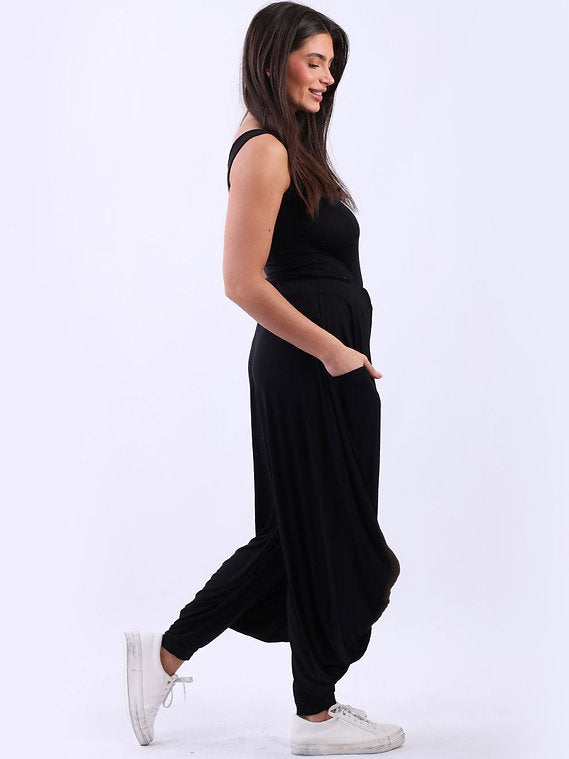 Italian Harem Pants Black