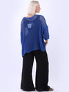 Italian Star Mesh Overlay Top Blue