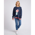 Janey Floral Crew Navy