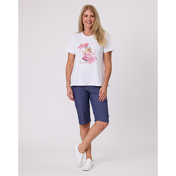 Jessie Print Tee White