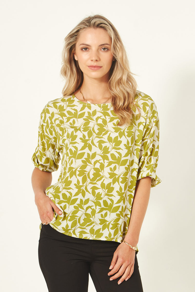 Sybil Top Lime Print