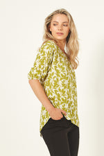 Sybil Top Lime Print