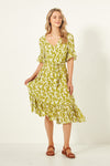 Carmen Dress Lime Print