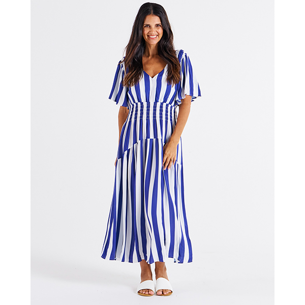 Louisa Dress Blue Stripe