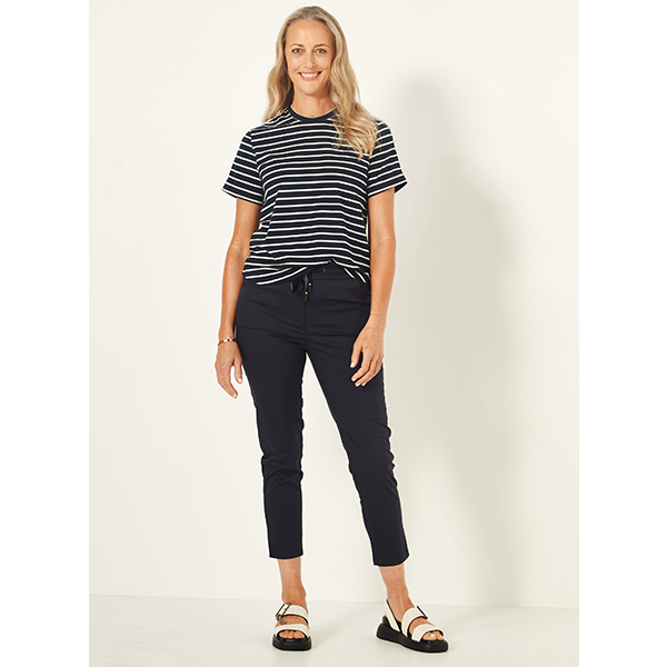 Mia Top Navy Stripe