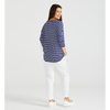 Milan 3/4 Sleeve Top Parisian Stripe