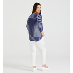 Milan 3/4 Sleeve Top Parisian Stripe