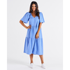 Regina Linen Dress Berry Blue