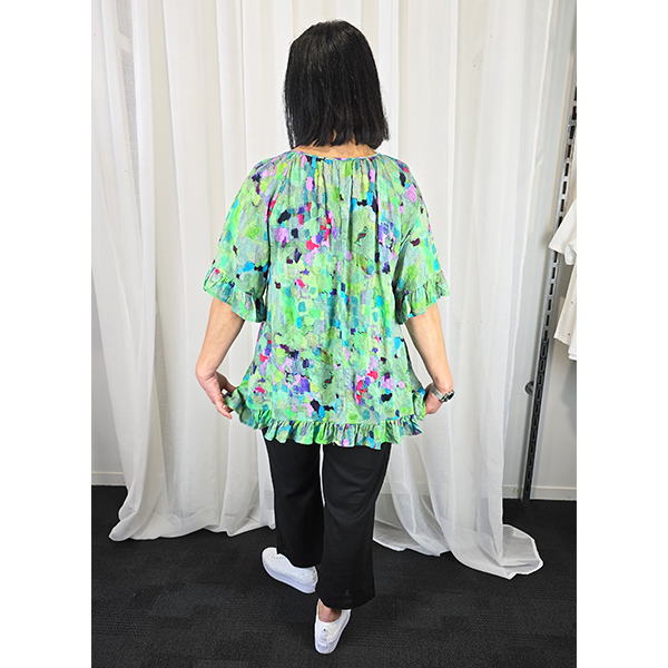 S/S Frill Top Green