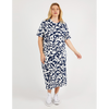 Stencil Floral Tee Dress Navy