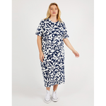 Stencil Floral Tee Dress Navy