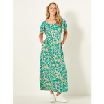 Sylvia Dress Teal Print