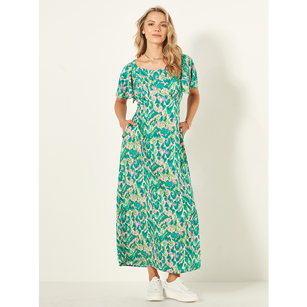 Sylvia Dress Teal Print