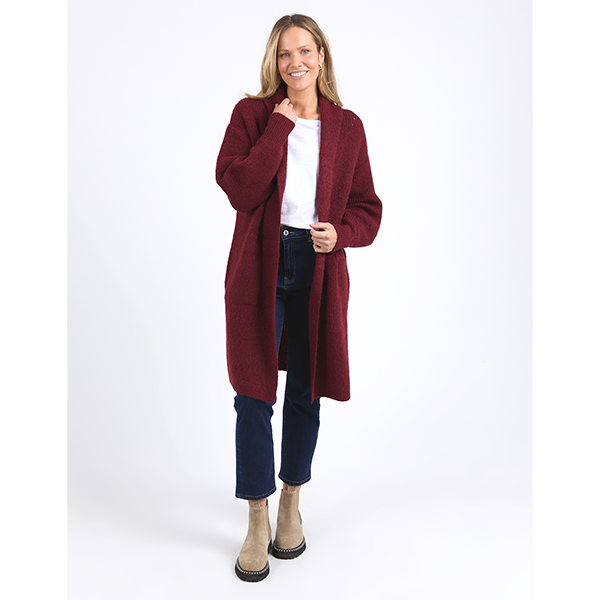 Sylvie Longline Cardi Merlot