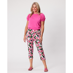 Ursula 3/4 Printed Pants Black Rose