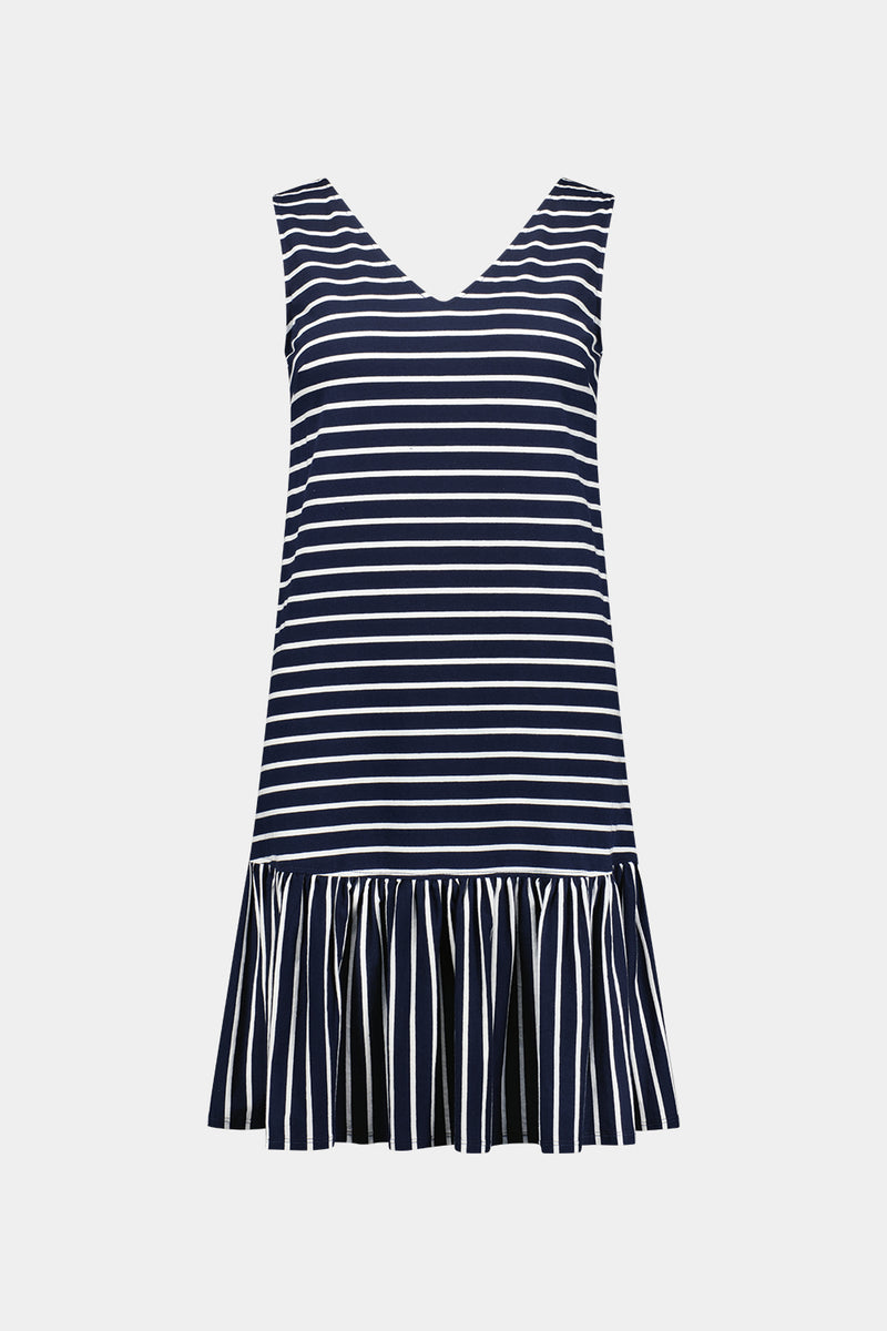 Venus Dress Navy Stripe