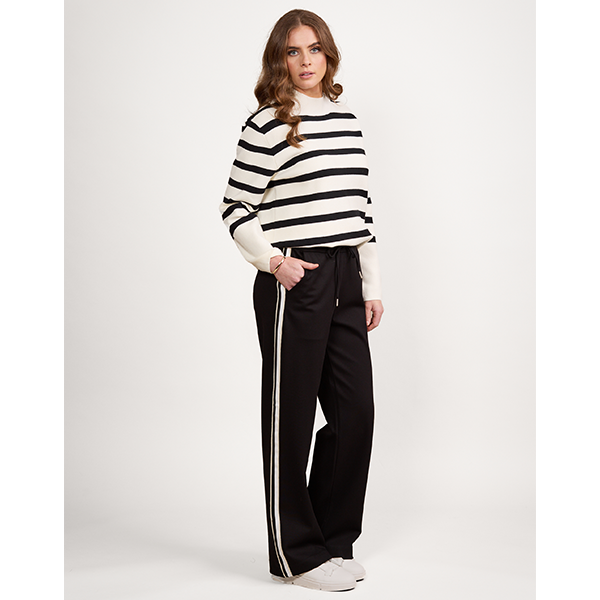 Wide Leg Pull On Pants Black